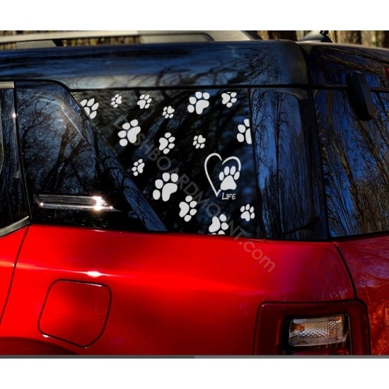 pet paws animal dog lover bronco window sticker