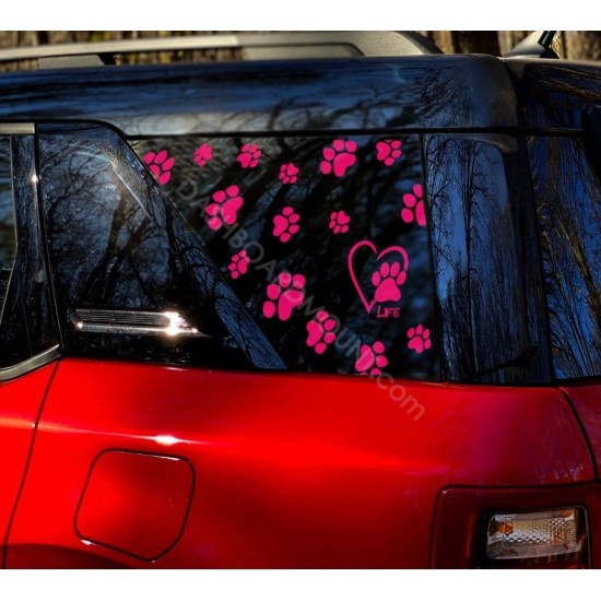 pet paws animal dog lover bronco window sticker