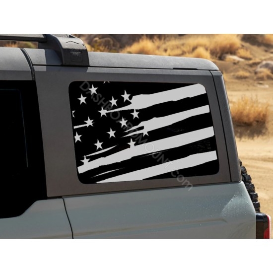 3rd Window American Flag for Ford Bronco 6G - V1 sticker