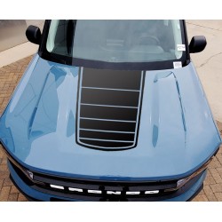 Hood vinyl striped graphics decals Ford Bronco Sport - V12