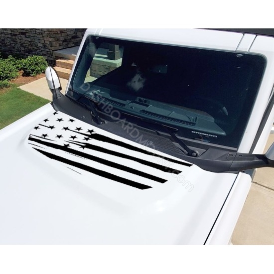 Hood bump American Flag design decal sticker for 6G  2021 Ford Bronco sticker