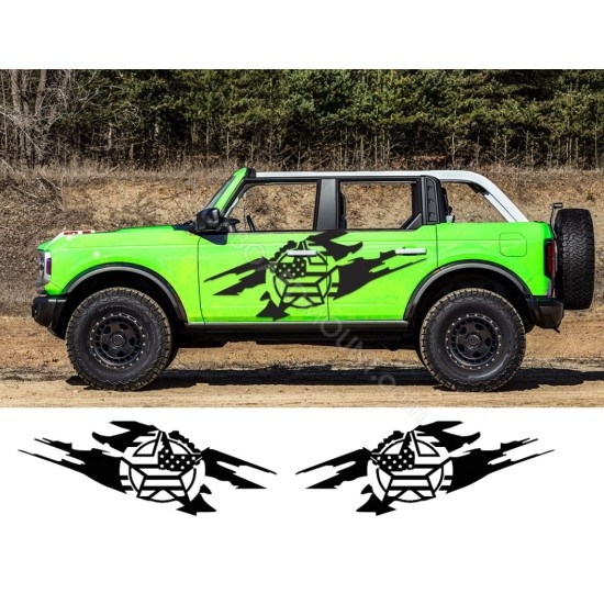 Ford Bronco Door Graphics with ripped sticker