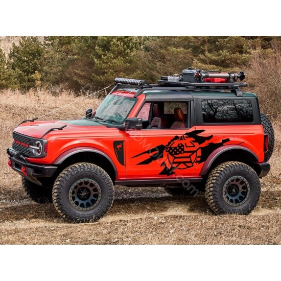 Ford Bronco Door Graphics with ripped sticker