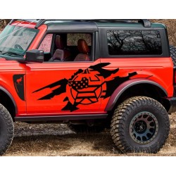 Ford Bronco Door Graphics with ripped + star