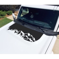 Hood bump Trees and mountains decal sticker for 6G Ford Bronco