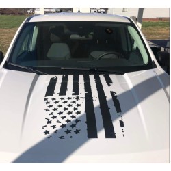American Flag Hood Graphics Decal (Ford Maverick ) - v9