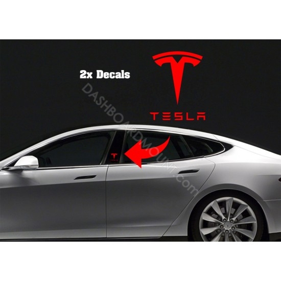 TESLA pillar logo sticker