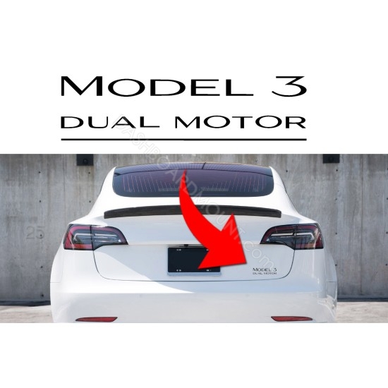 Model 3 Dual Motors trunk decal sticker
