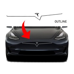 Tesla Model 3 Model Y bumper grille decal OUTLINE -  1a