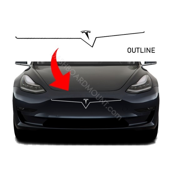 Model 3 bumper overlay decal sticker outline