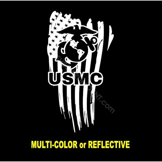 USMC logo flag sticker