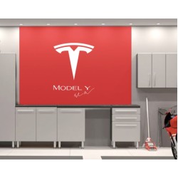 Tesla Model Y logo Garage Wall decal sign - v3