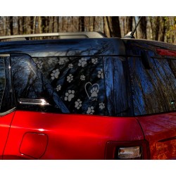 Pet paws dog lover Window Decal for Ford Bronco Sport