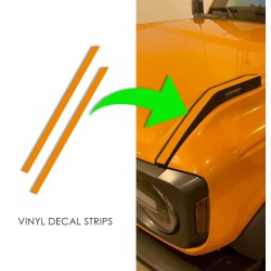 Hood tie down handles color strips decal for 6G Ford Bronco