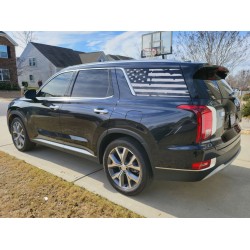 3rd Window Distressed American Flag vinyl graphics for Hyundai Palisade - V2