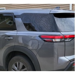 Topographical lines window decal for Nissan Pathfinder -v1