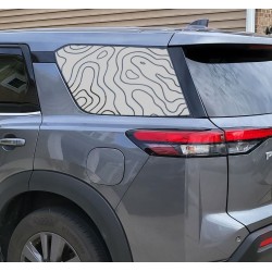 Topographical lines window decal for Nissan Pathfinder -v2